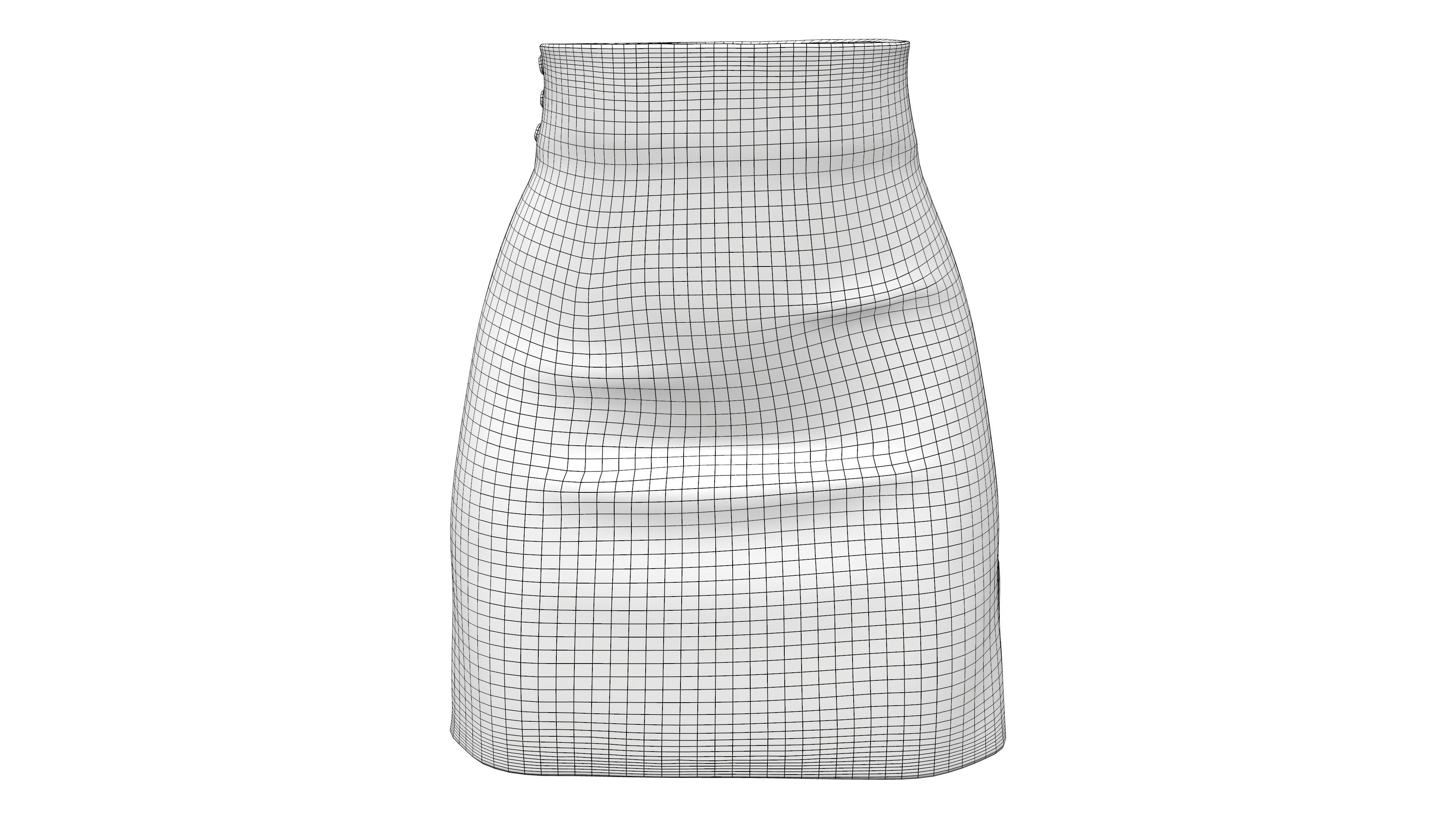 Female Side Slits High Waist Mini Office Skirt Low-poly 3D model_6