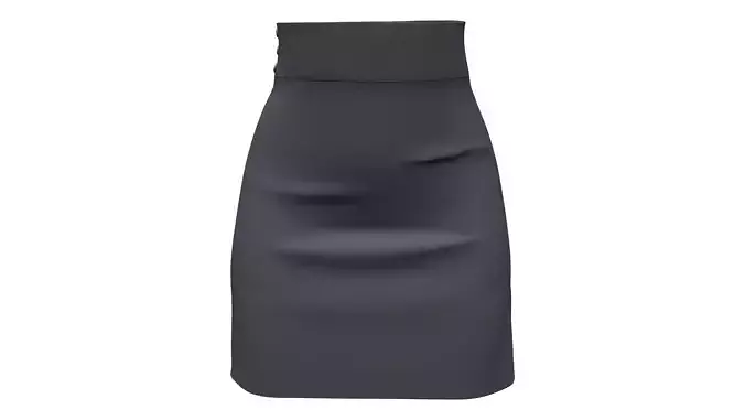 Female Side Slits High Waist Mini Office Skirt Low-poly 3D model Female Side Slits High Waist Mini Office Skirt Low-poly 3D model