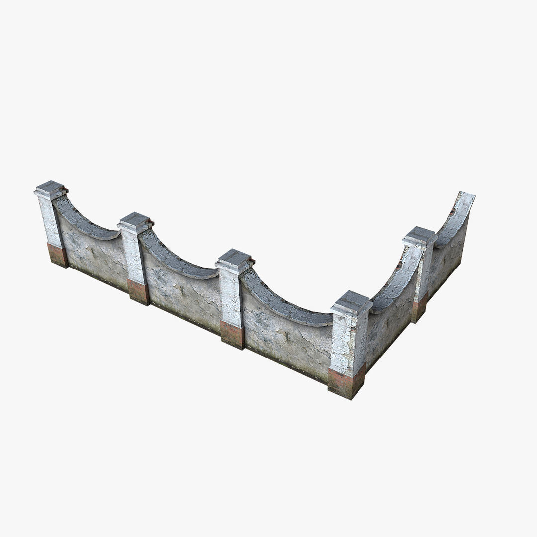 Modular Fence Pack Low-poly 3D model_2