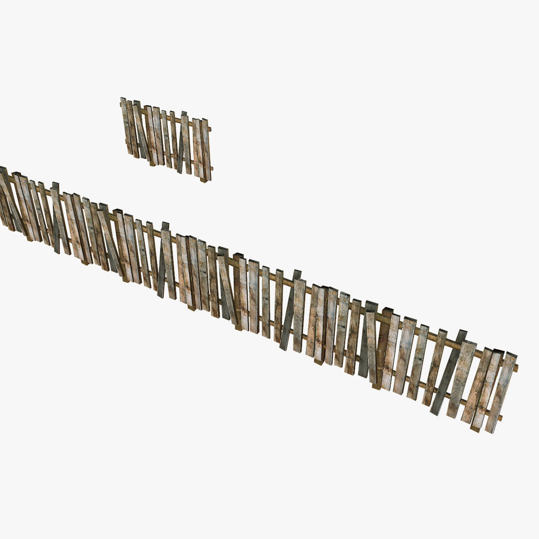 Modular Fence Pack Low-poly 3D model_6
