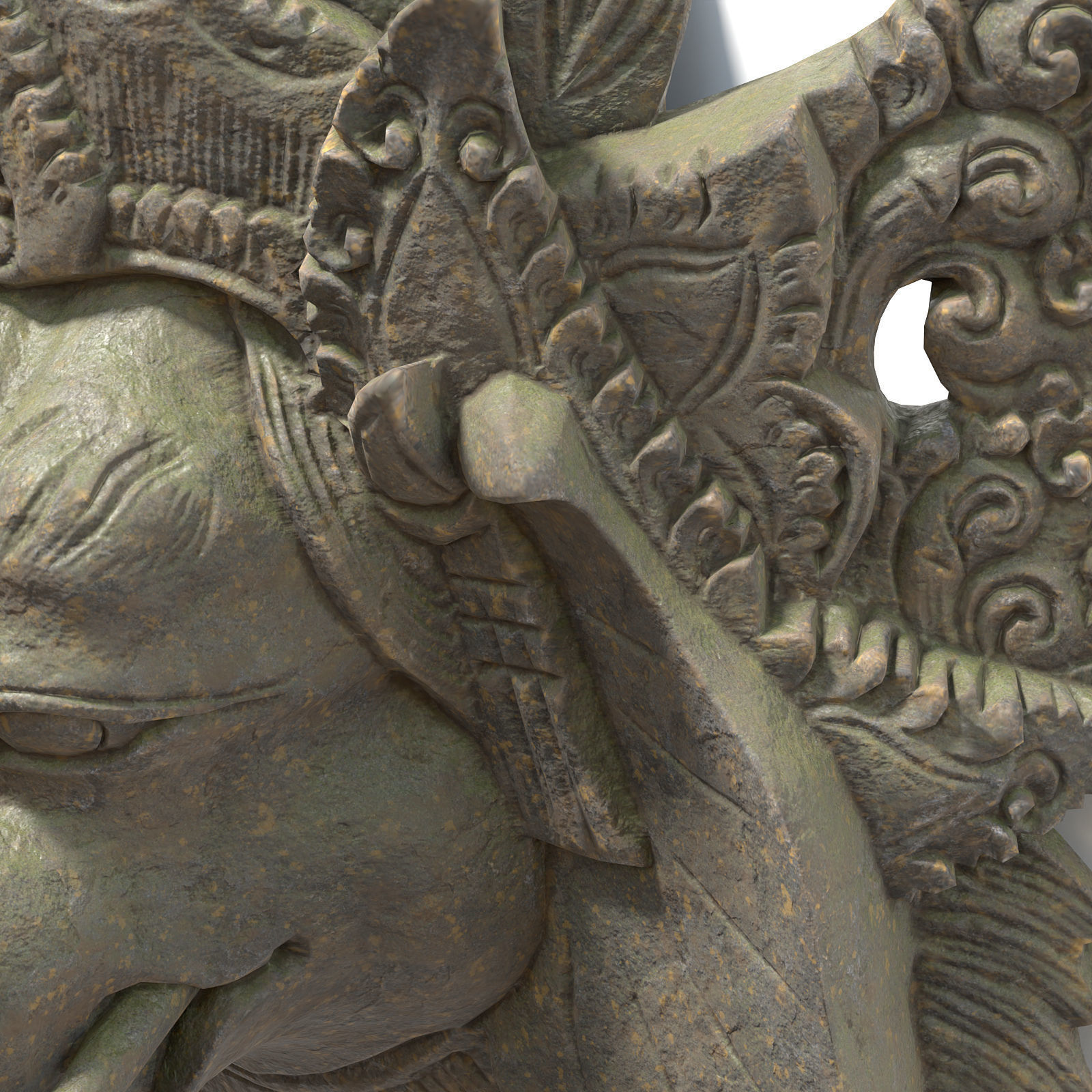 Bronze and Stone Ganesha Masks Low-poly 3D model_12