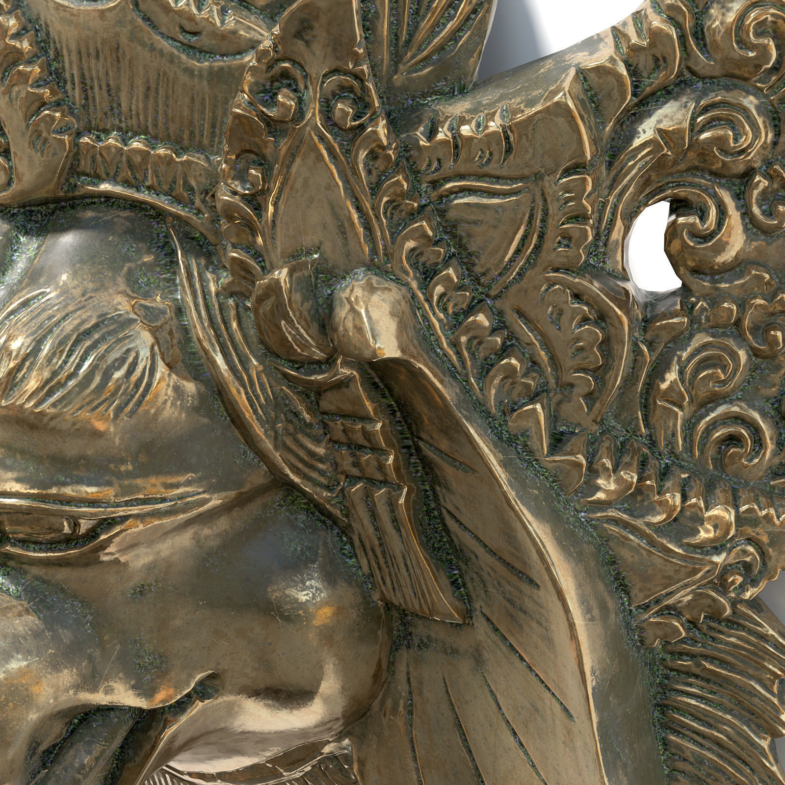 Bronze and Stone Ganesha Masks Low-poly 3D model_6