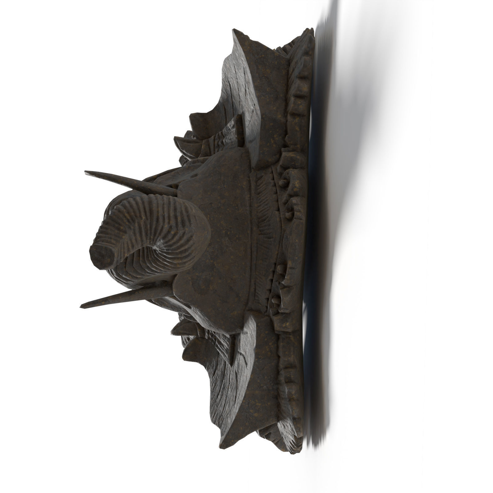 Bronze and Stone Ganesha Masks Low-poly 3D model_11