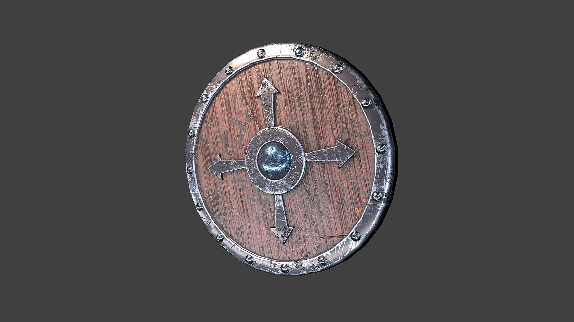 Shield Game Asset for Mobile games Low-poly 3D model Low-poly 3D model_2