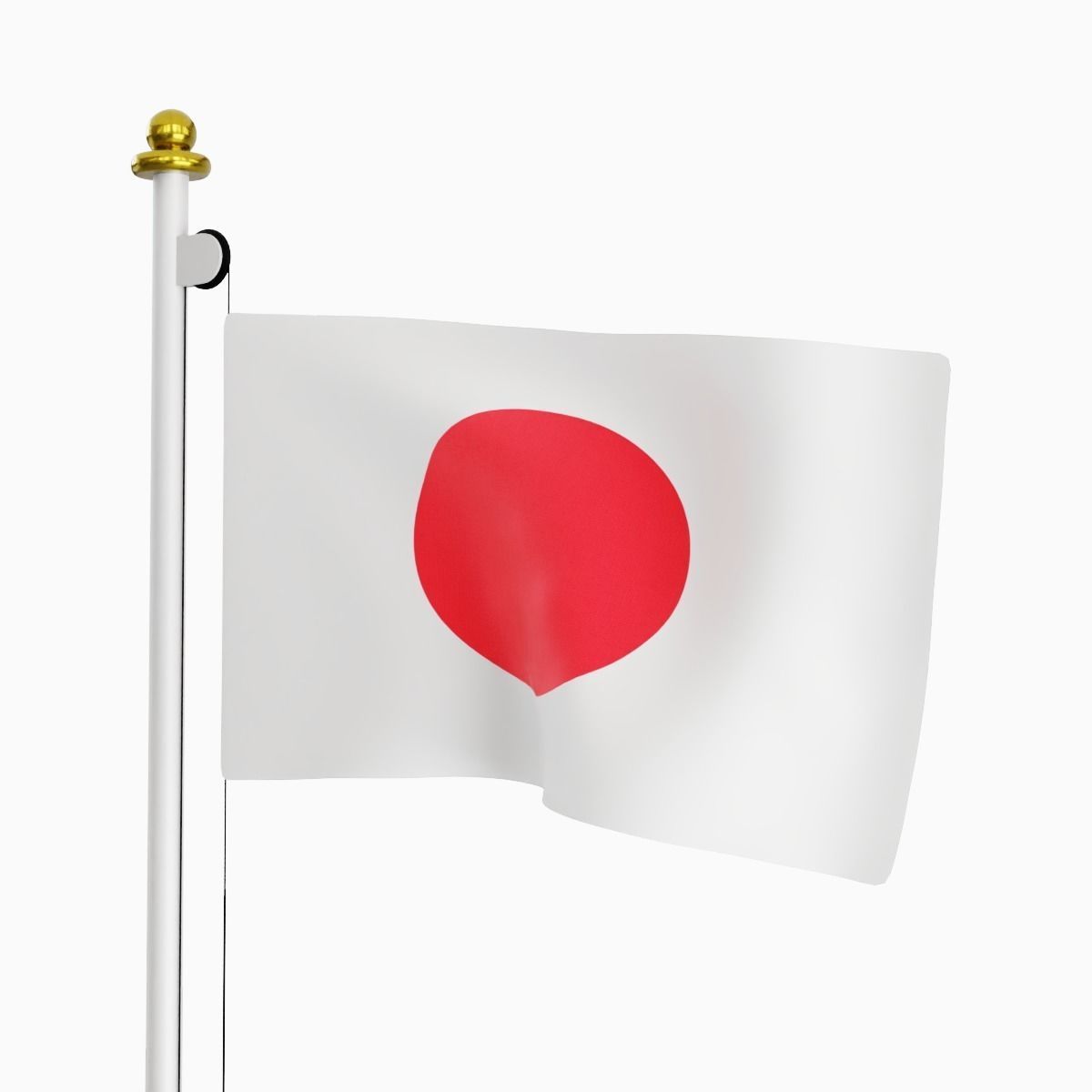 Flag of the Japan Low-poly 3D model_1
