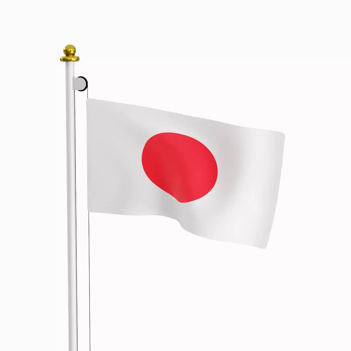 Flag of the Japan Low-poly 3D model_0