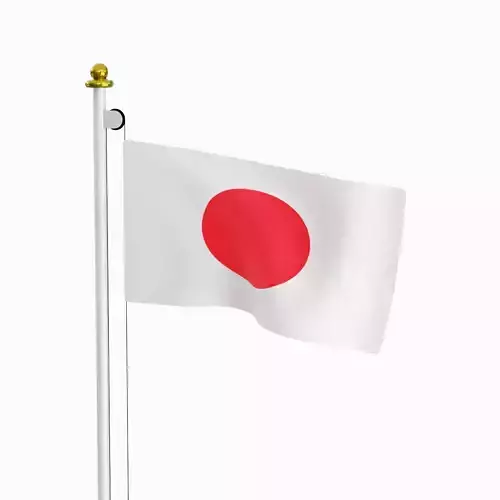 Flag of the Japan Low-poly 3D model