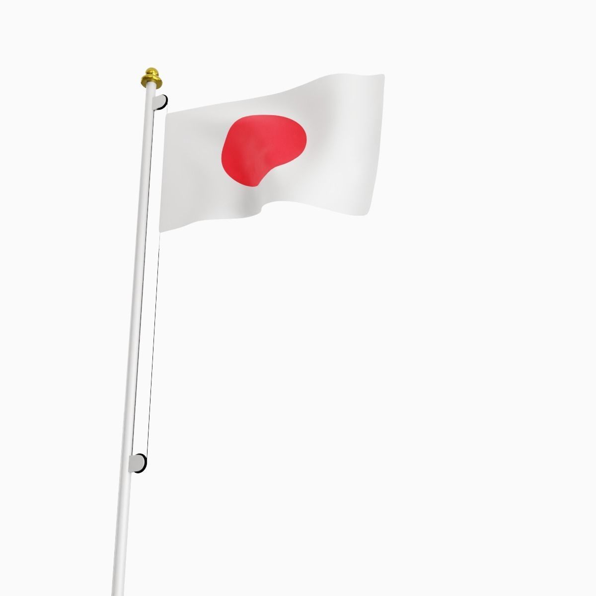 Flag of the Japan Low-poly 3D model_6