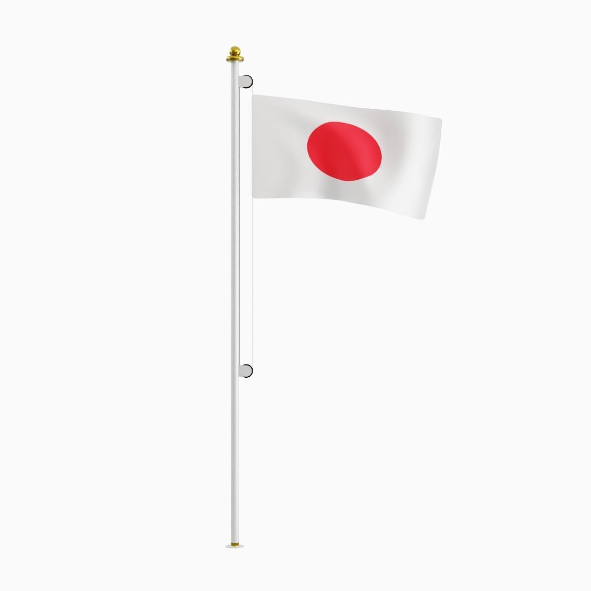 Flag of the Japan Low-poly 3D model_3