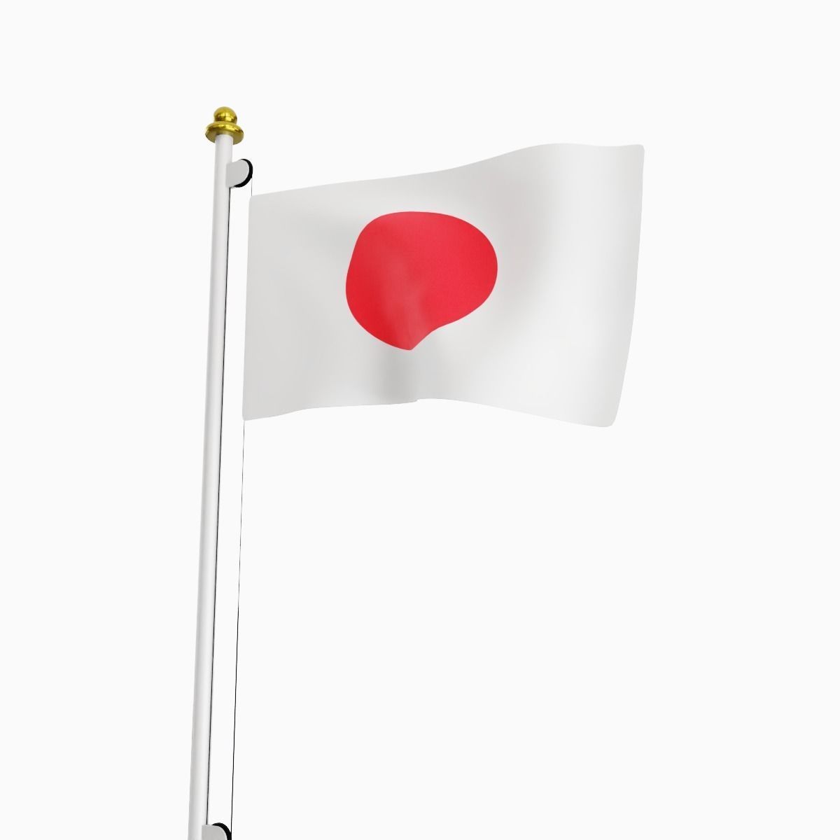 Flag of the Japan Low-poly 3D model_5