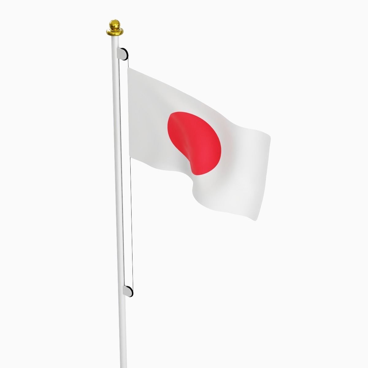 Flag of the Japan Low-poly 3D model_2