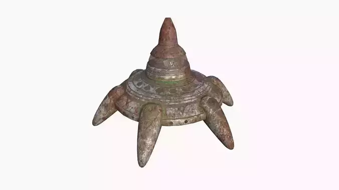 Alien Spaceship UFO G11 Abandoned - Sci Fi Spacecraft Design Low-poly 3D model