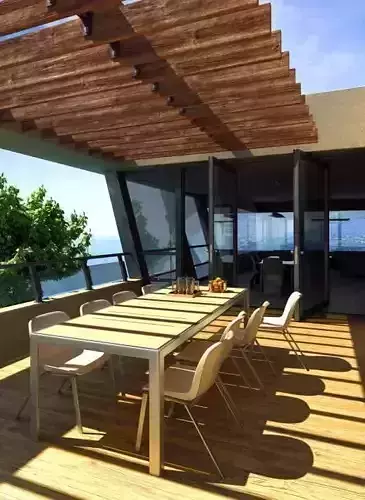 Terrace Balcony With Wood Flooring