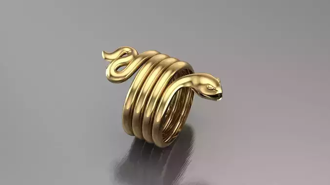 Snake ring light gold cad file  3D model