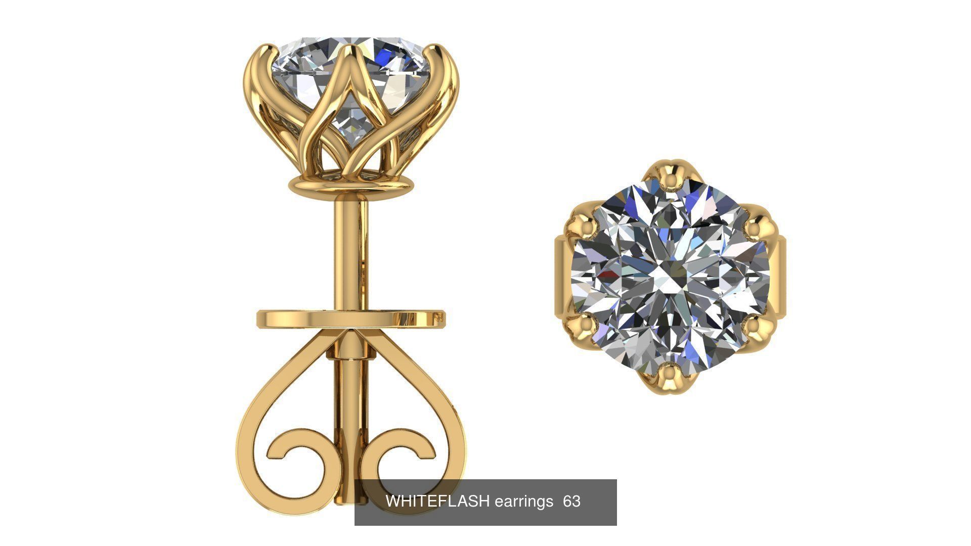 WHITEFLASH EARRING 3D Model Collection_5