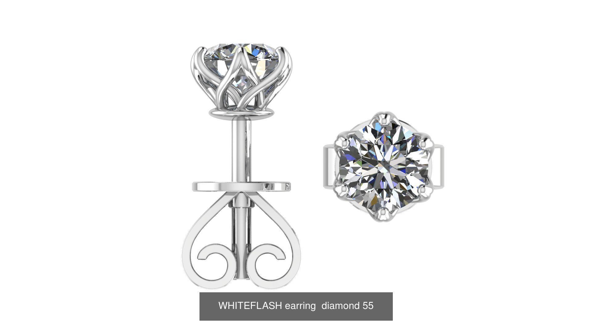 WHITEFLASH EARRING 3D Model Collection_4