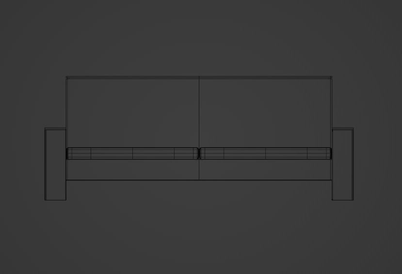 Couch gold chair 3D model_12