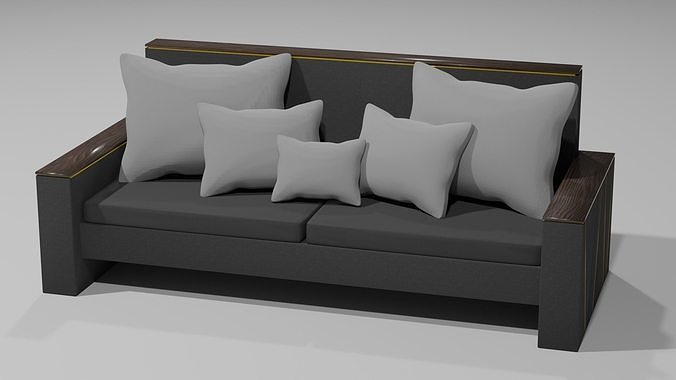 Couch gold chair 3D model