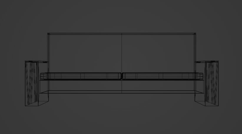 Couch gold chair 3D model_9