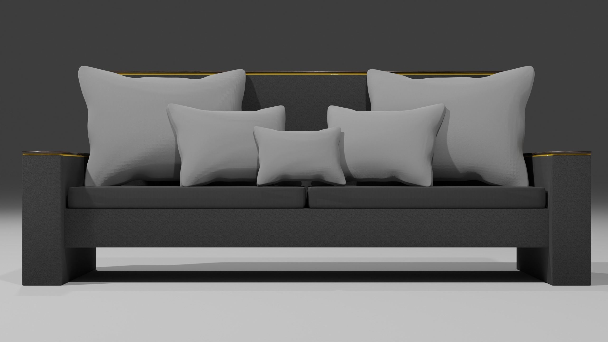 Couch gold chair 3D model_1