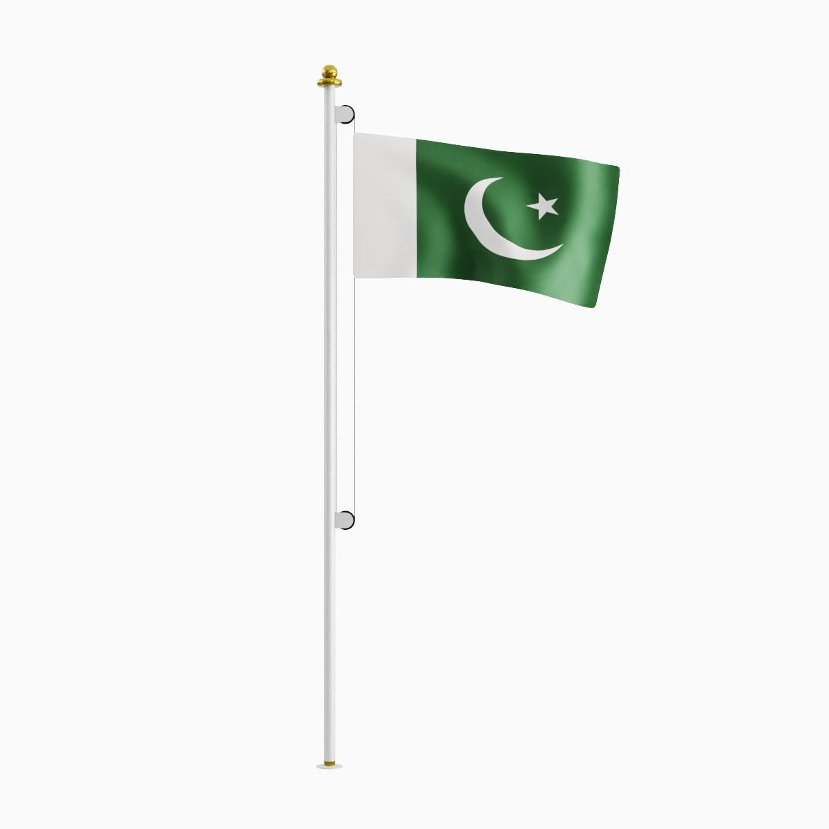 Flag of the Pakistan Low-poly 3D model_3