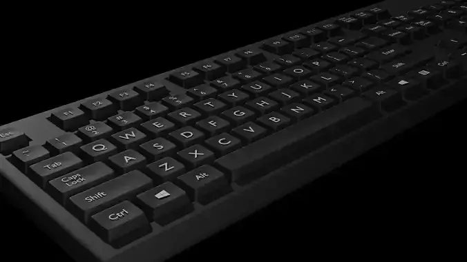 High Quality Office Keyboard 3D model