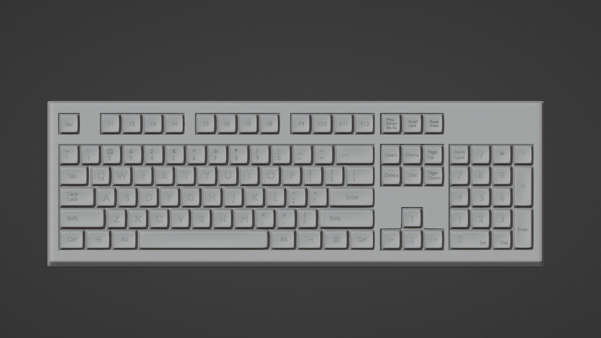 High Quality Office Keyboard 3D model_3