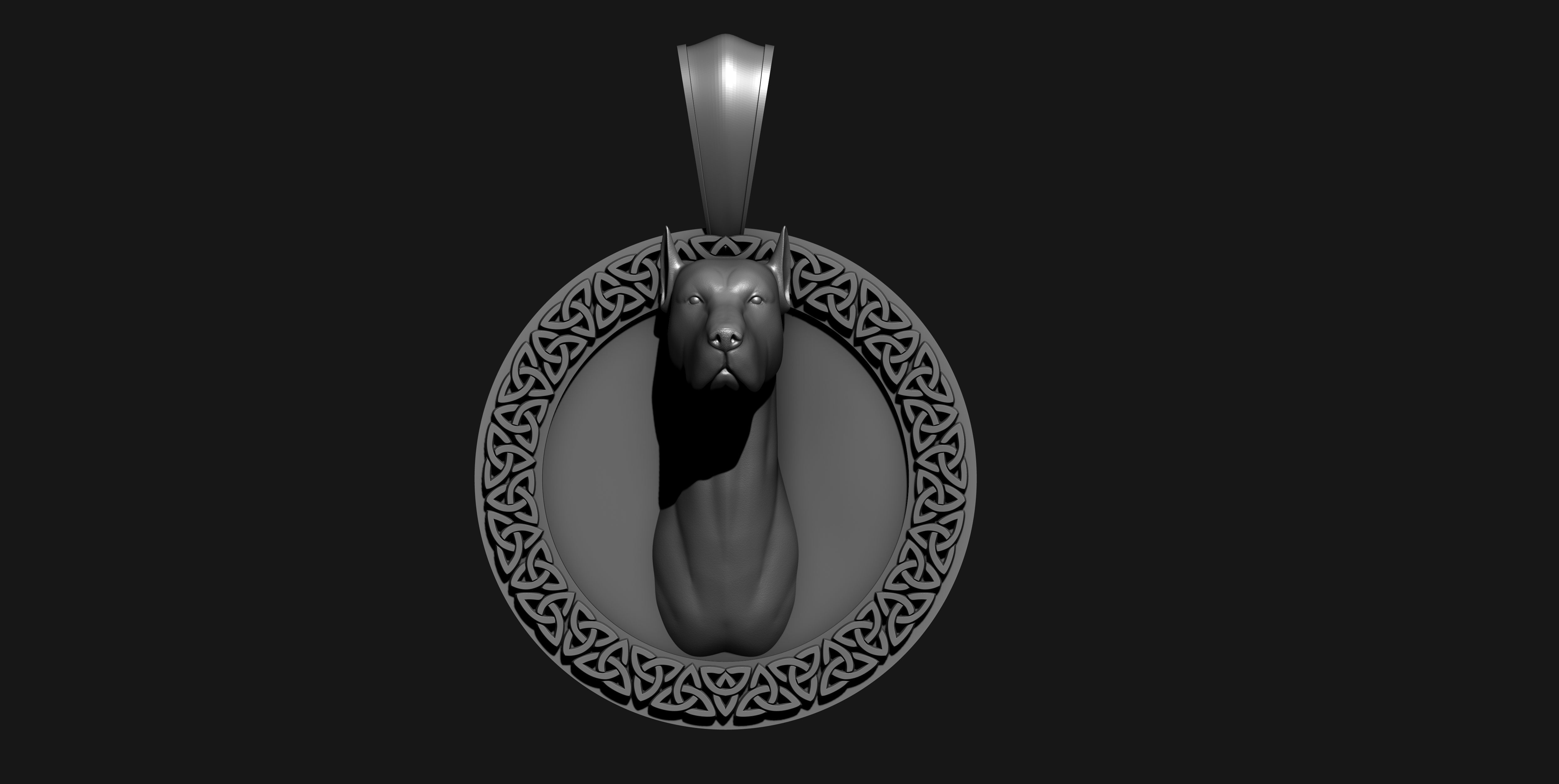 Dog pendant 3D print model_1