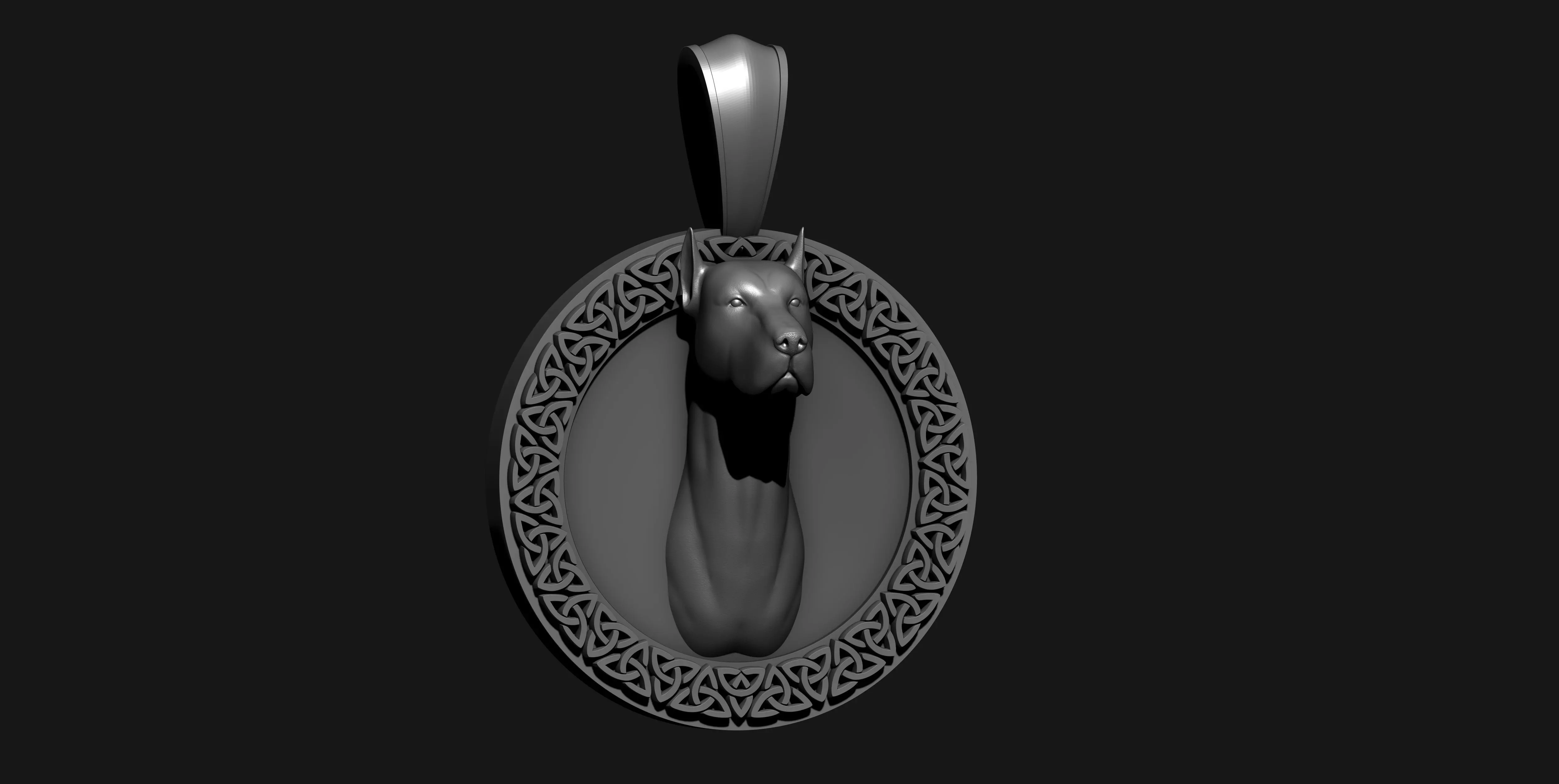 Dog pendant 3D print model_0