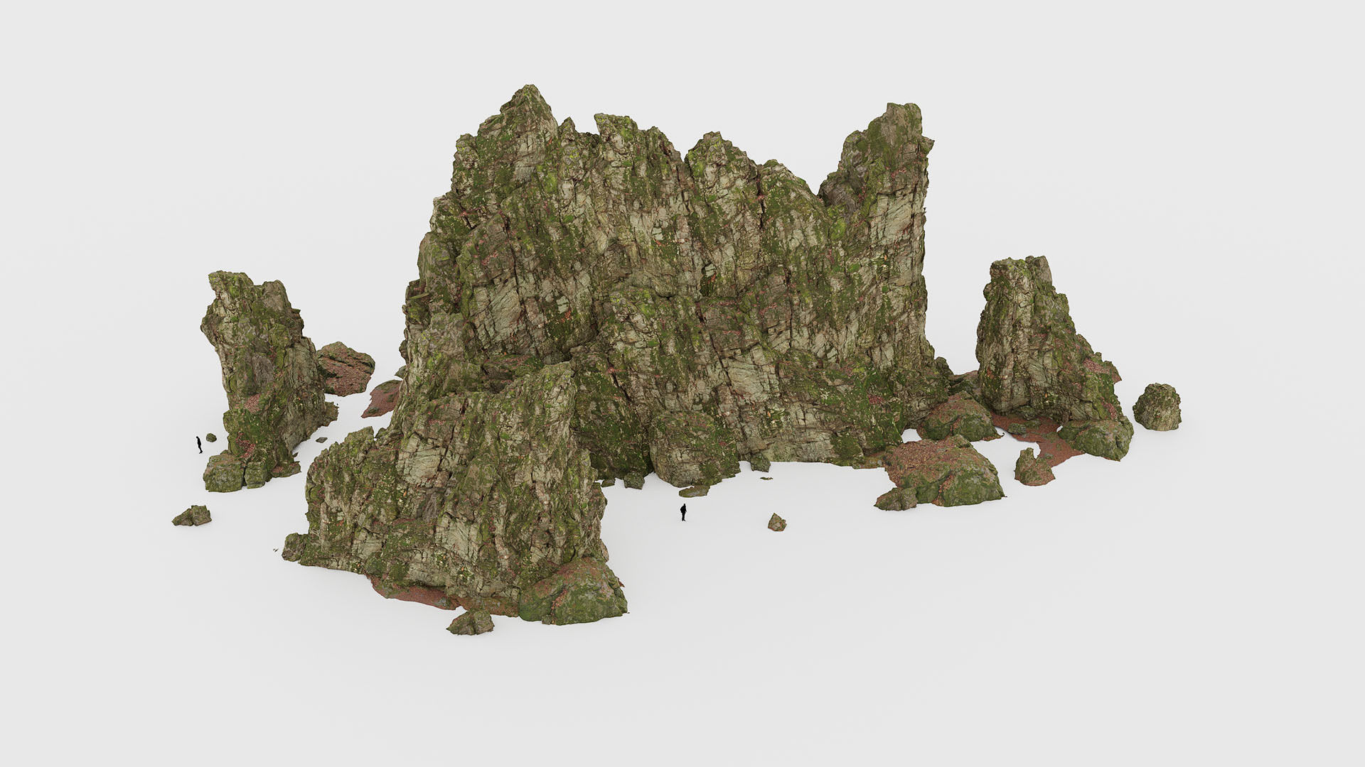 Forest Cliffs Moss Low-poly 3D model_3