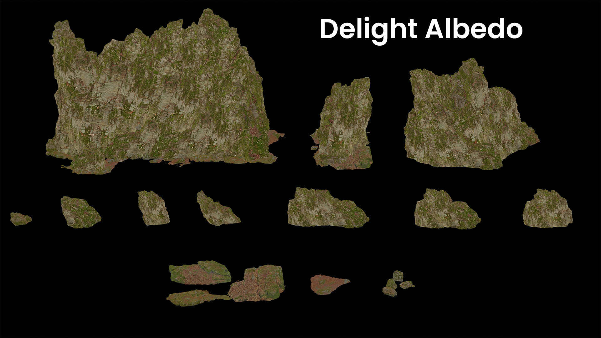 Forest Cliffs Moss Low-poly 3D model_5