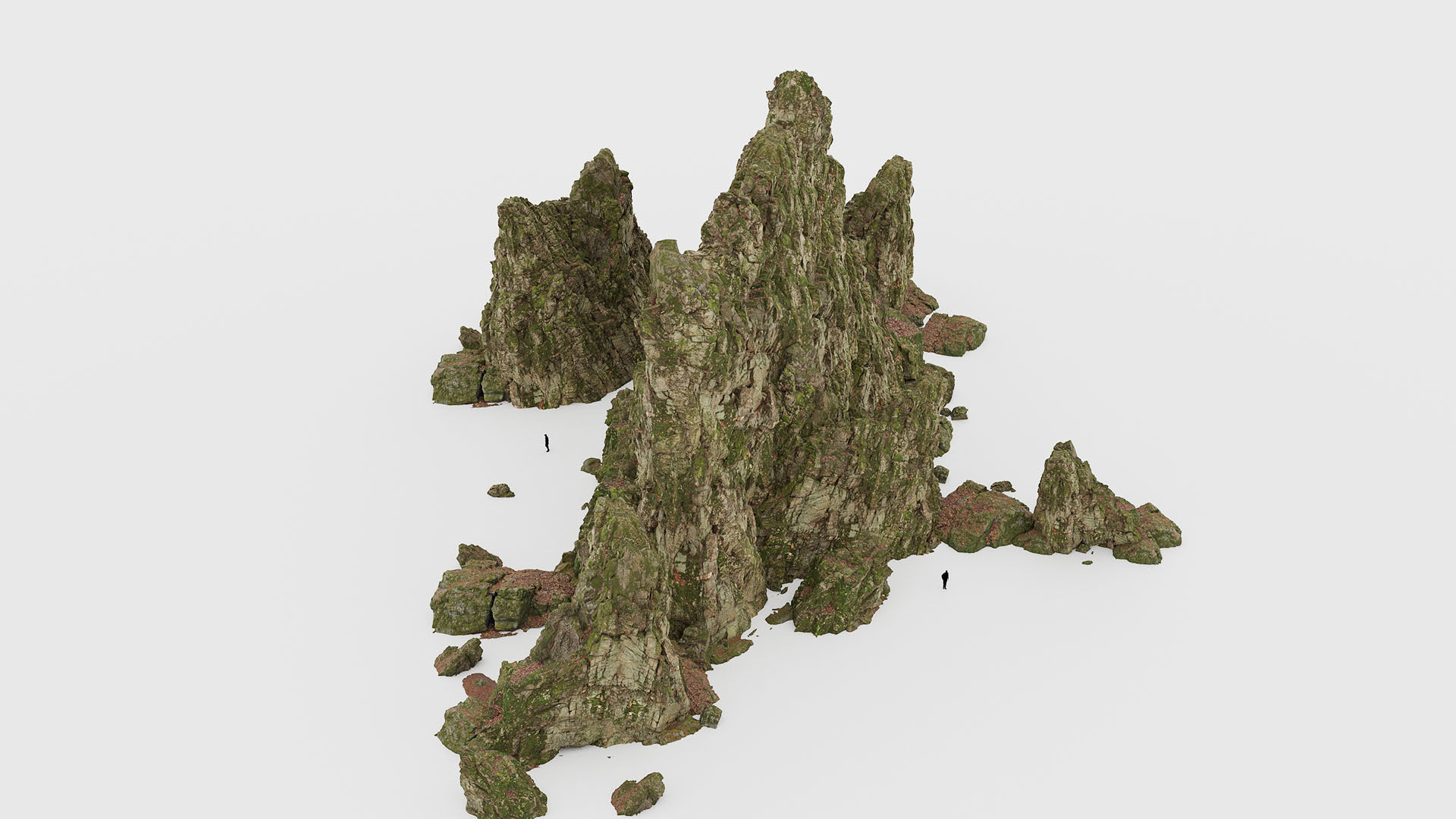 Forest Cliffs Moss Low-poly 3D model_16