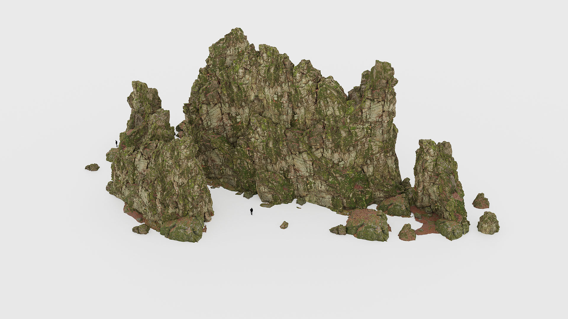 Forest Cliffs Moss Low-poly 3D model_7