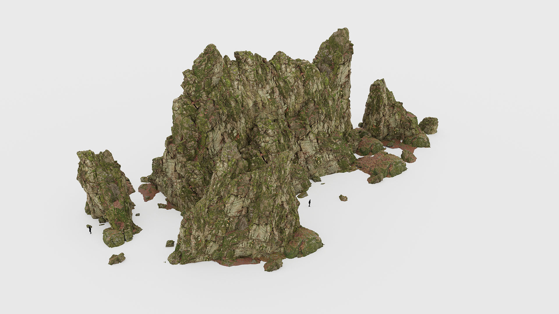 Forest Cliffs Moss Low-poly 3D model_8