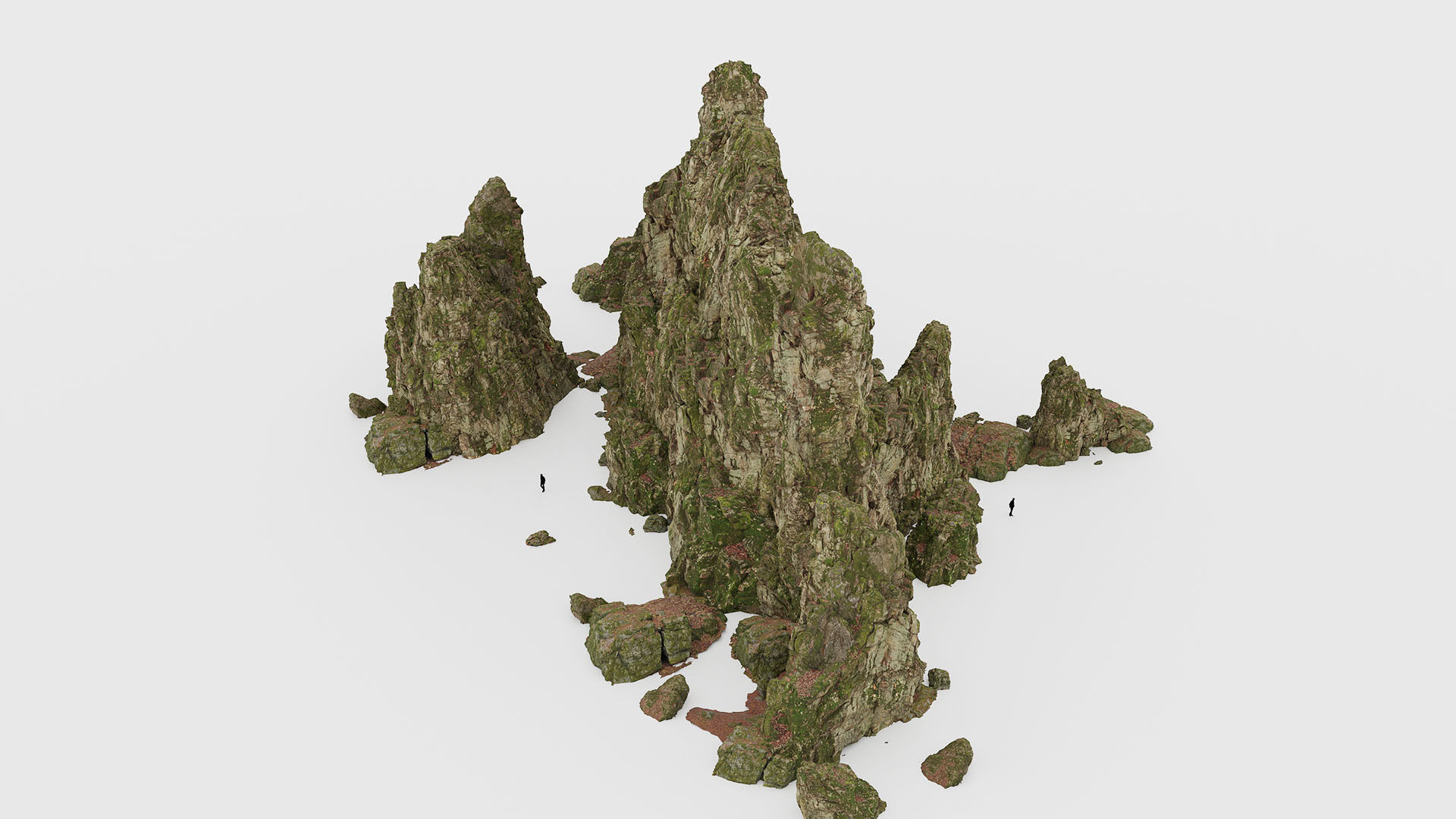 Forest Cliffs Moss Low-poly 3D model_17