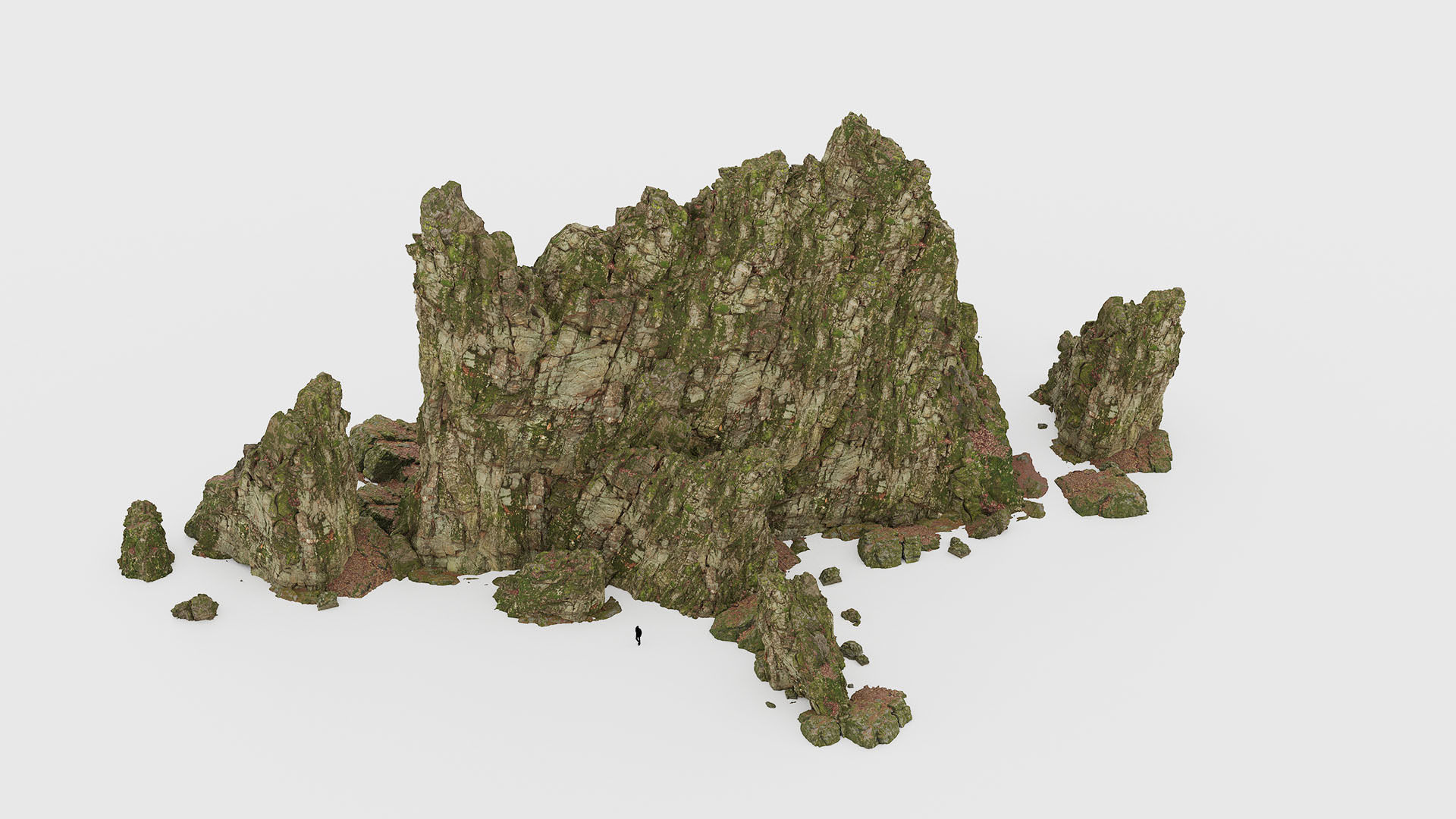 Forest Cliffs Moss Low-poly 3D model_14
