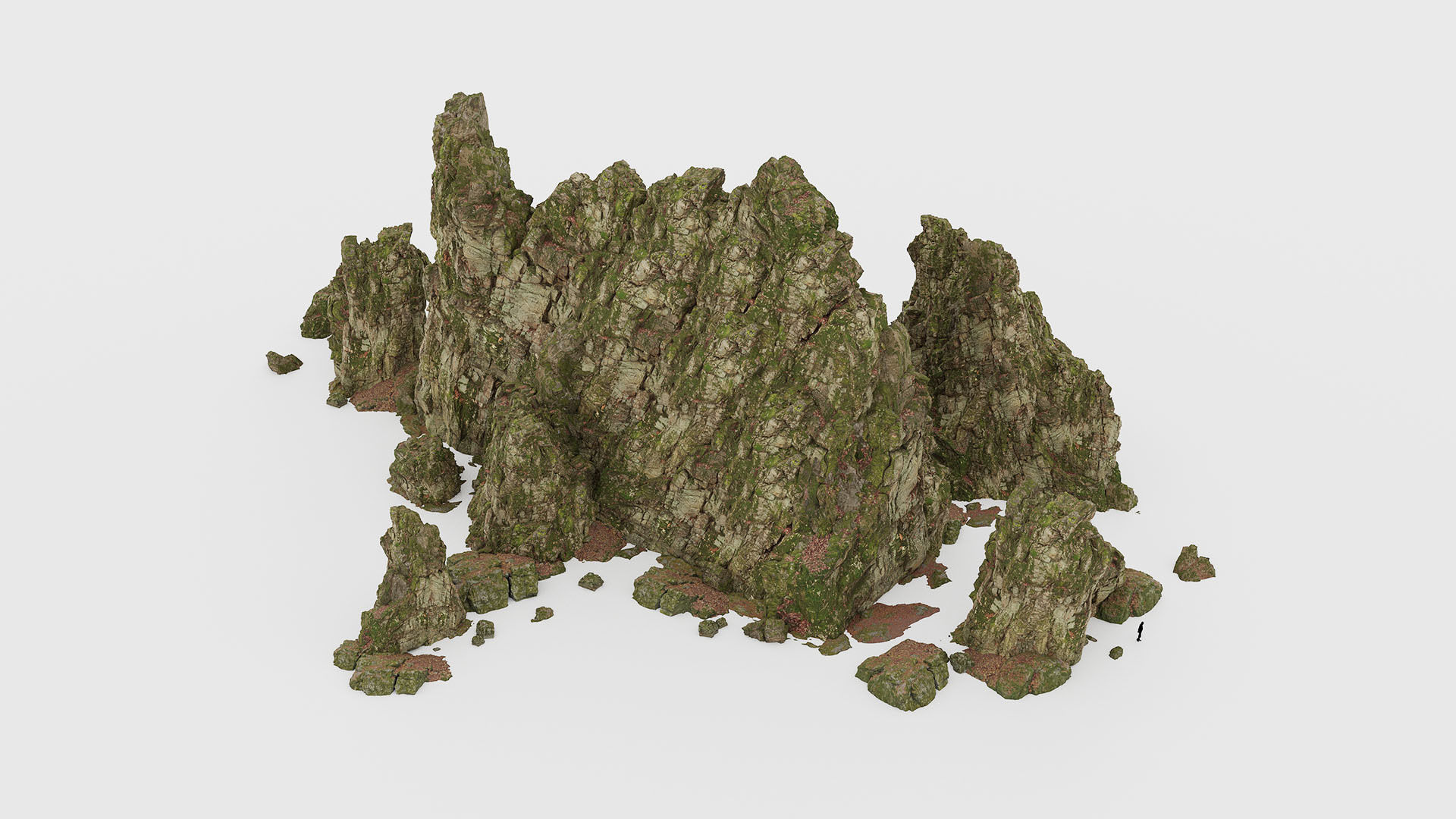 Forest Cliffs Moss Low-poly 3D model_12