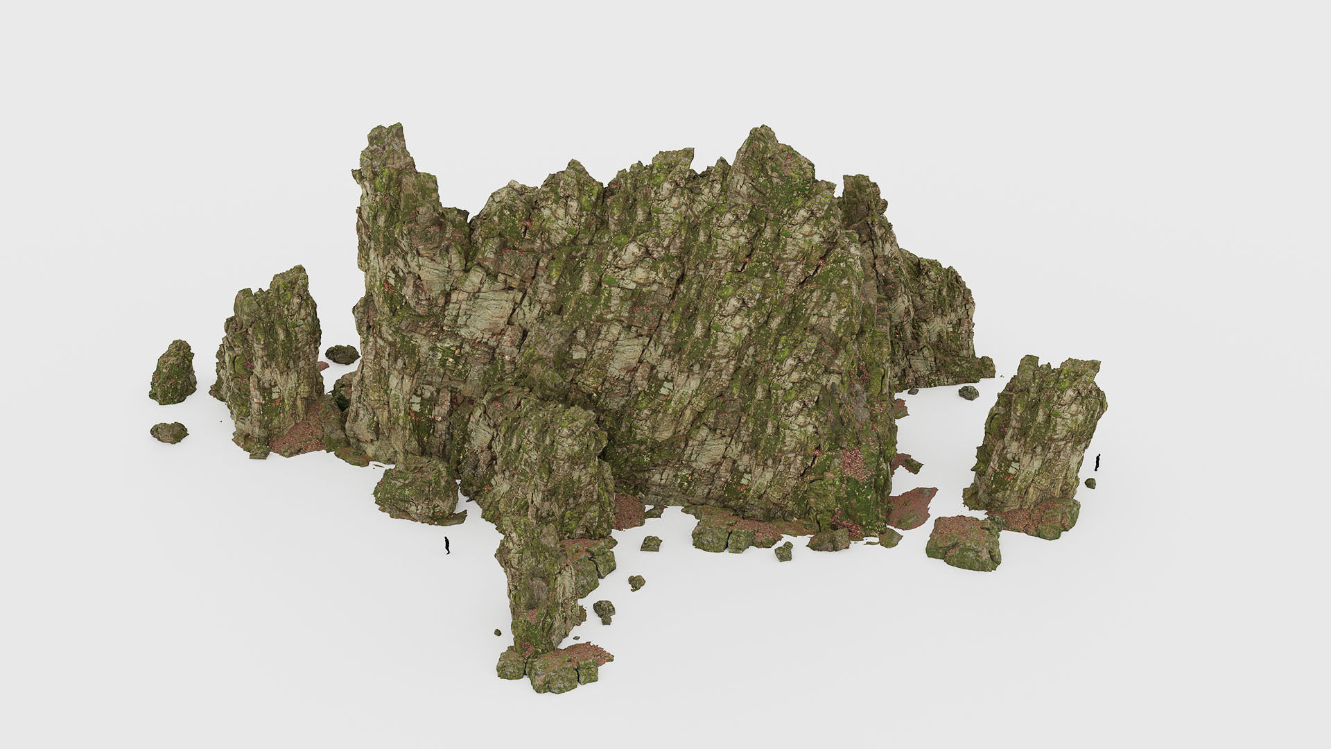 Forest Cliffs Moss Low-poly 3D model_13