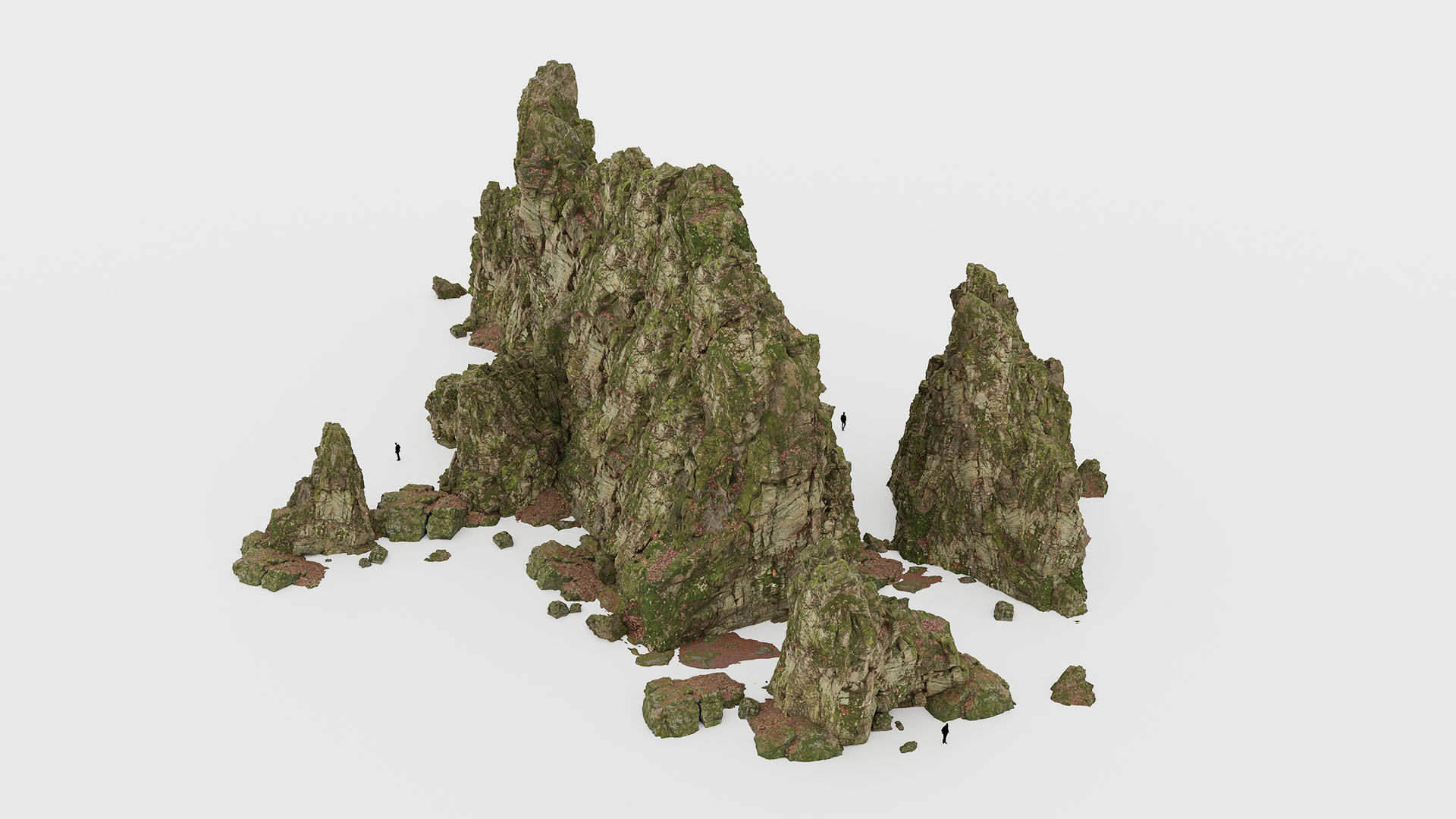 Forest Cliffs Moss Low-poly 3D model_11