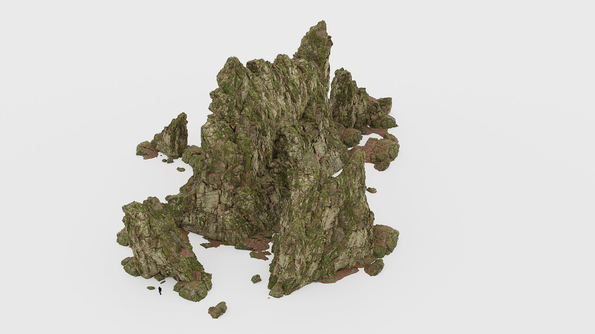 Forest Cliffs Moss Low-poly 3D model_9