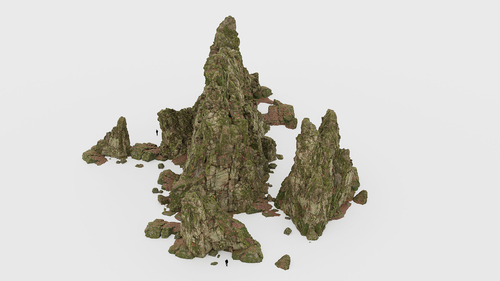 Forest Cliffs Moss Low-poly 3D model_10