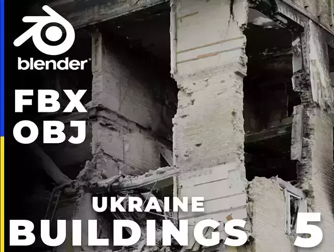 SCANS from Ukraine  Buildings set 5 Low-poly 3D model