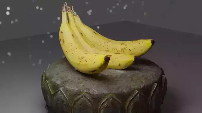 Realistic 4K Low-Poly Banana Scan Asset