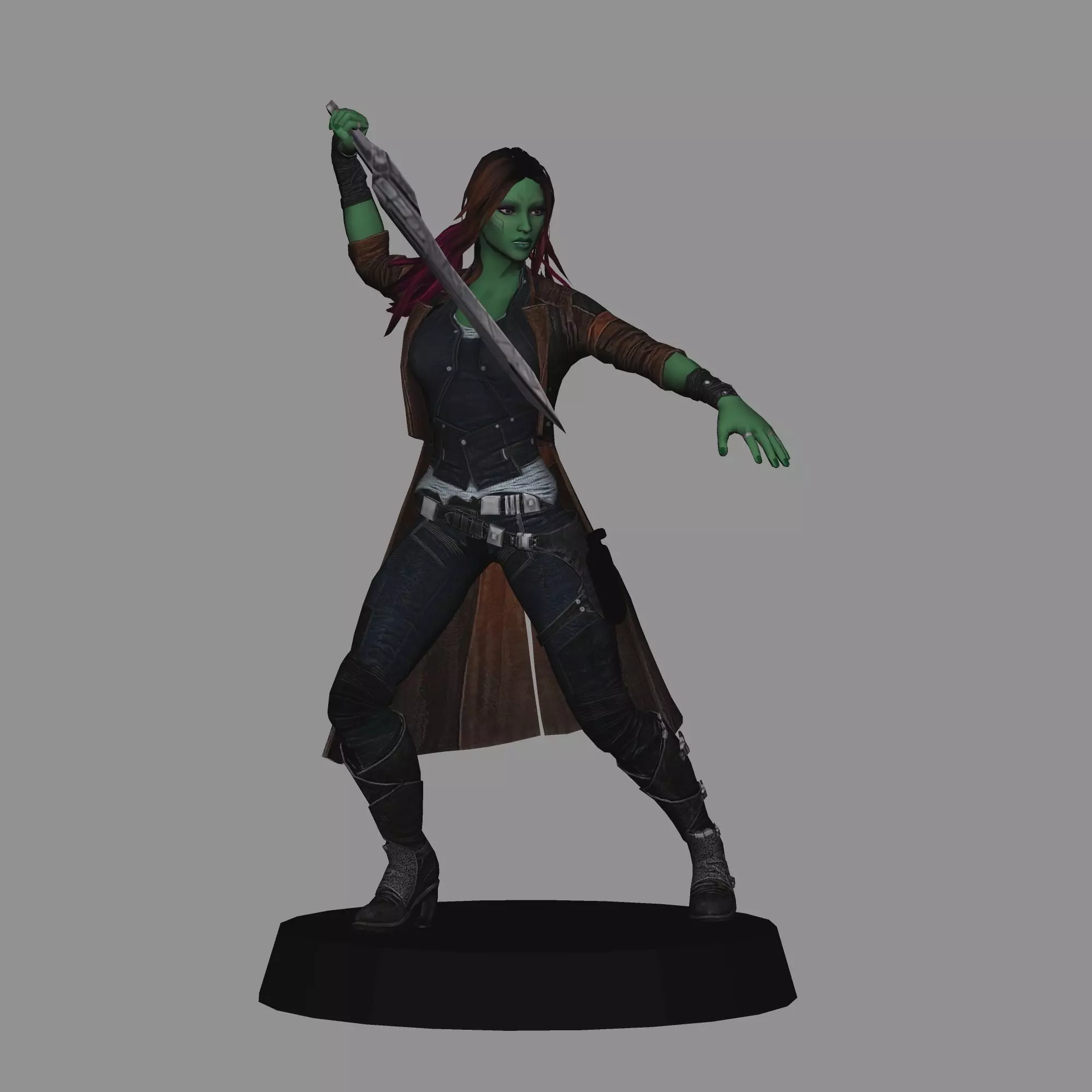 Gamora Avengers Infinity War LOW POLY  3D print model_0