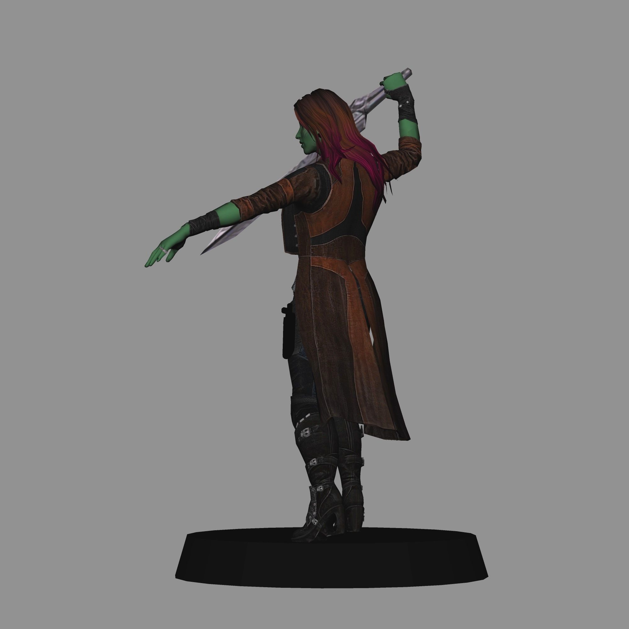 Gamora Avengers Infinity War LOW POLY  3D print model_2