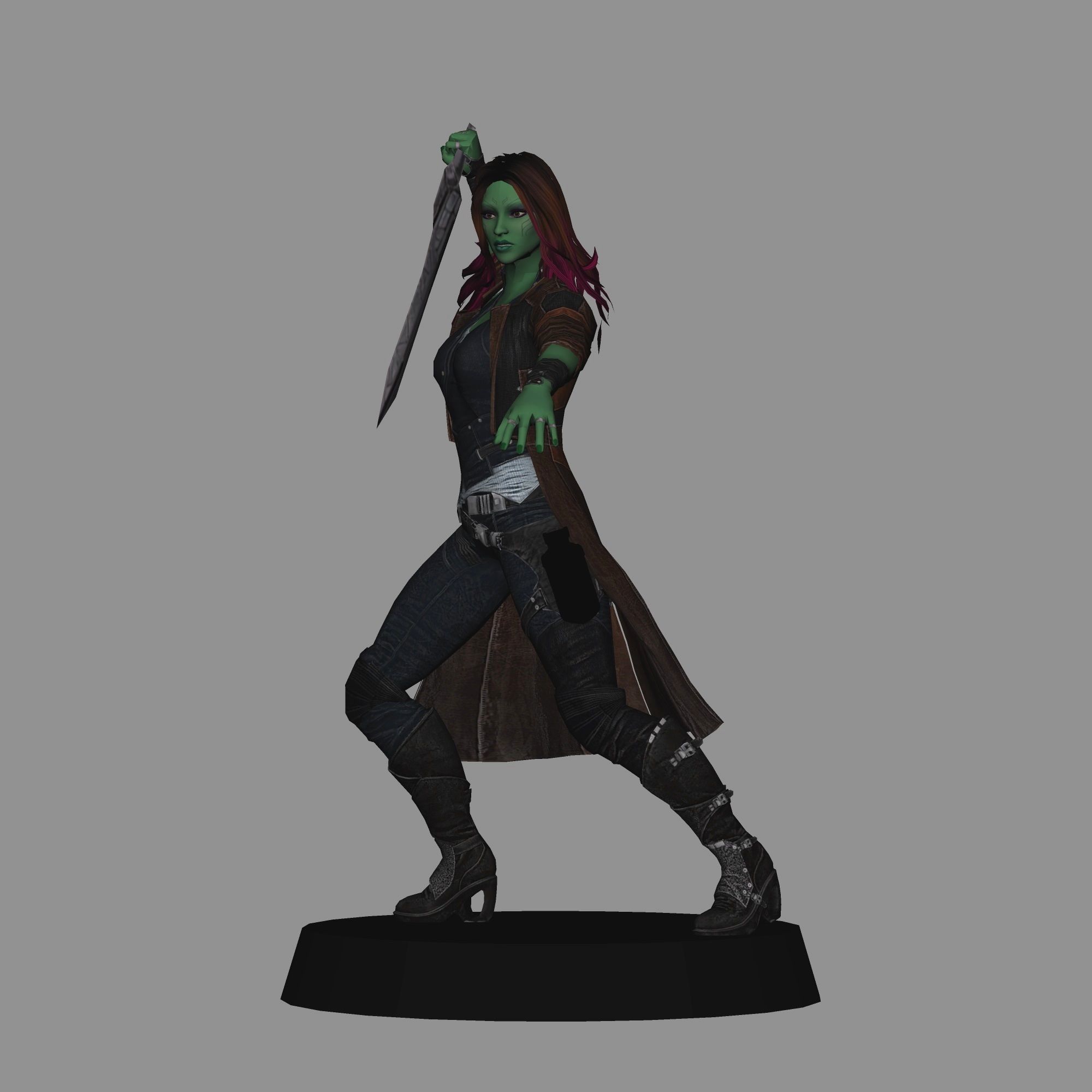 Gamora Avengers Infinity War LOW POLY  3D print model_1