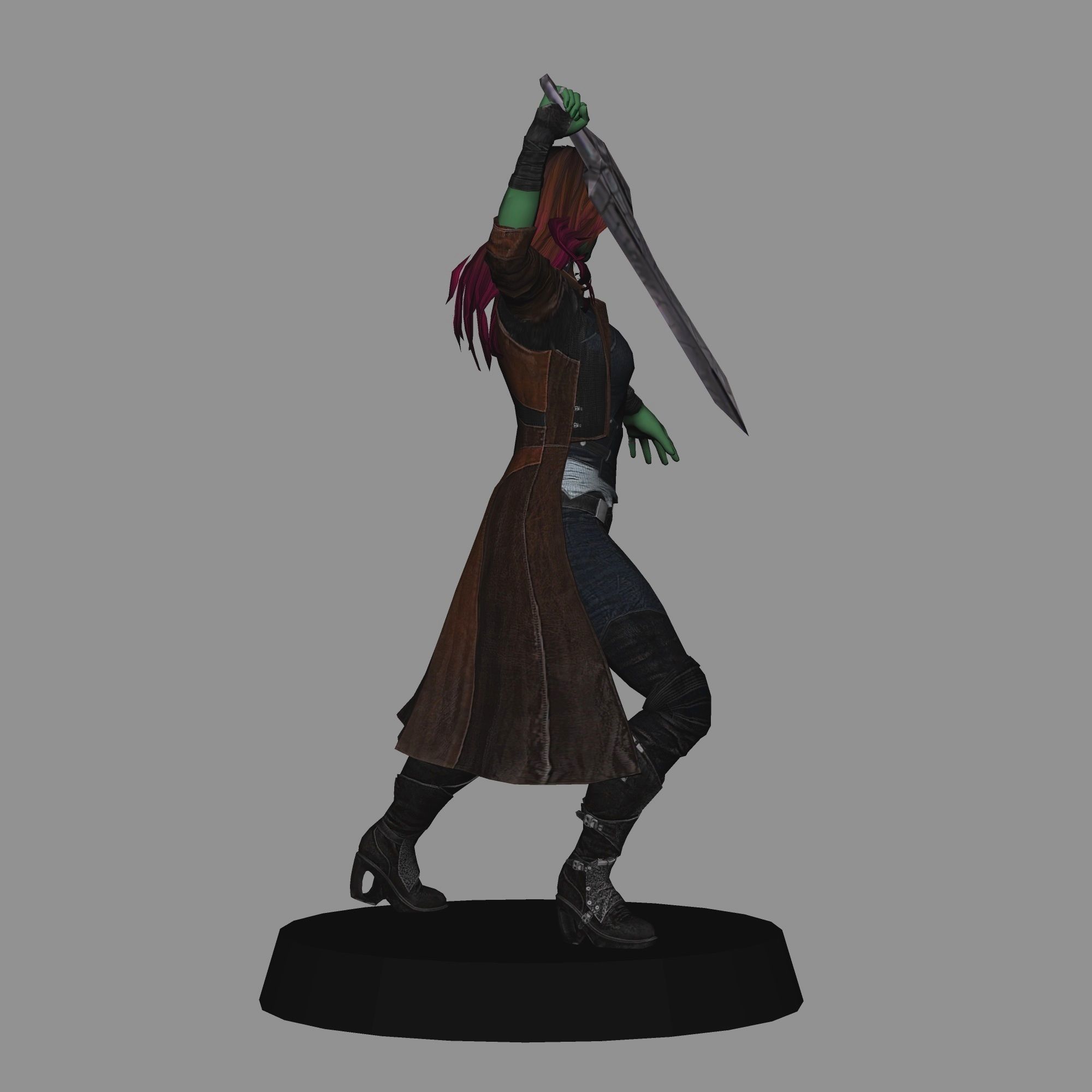 Gamora Avengers Infinity War LOW POLY  3D print model_4