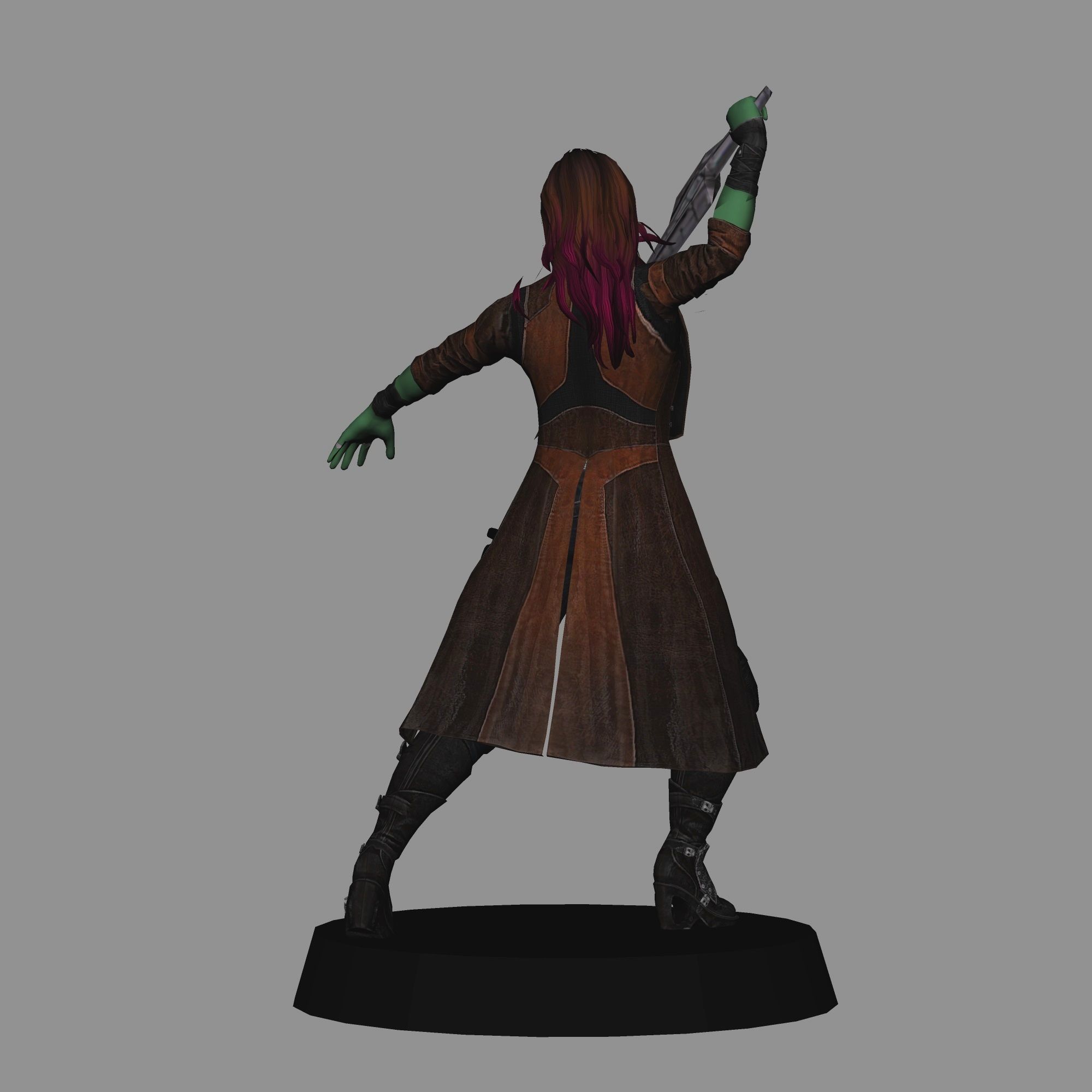 Gamora Avengers Infinity War LOW POLY  3D print model_3