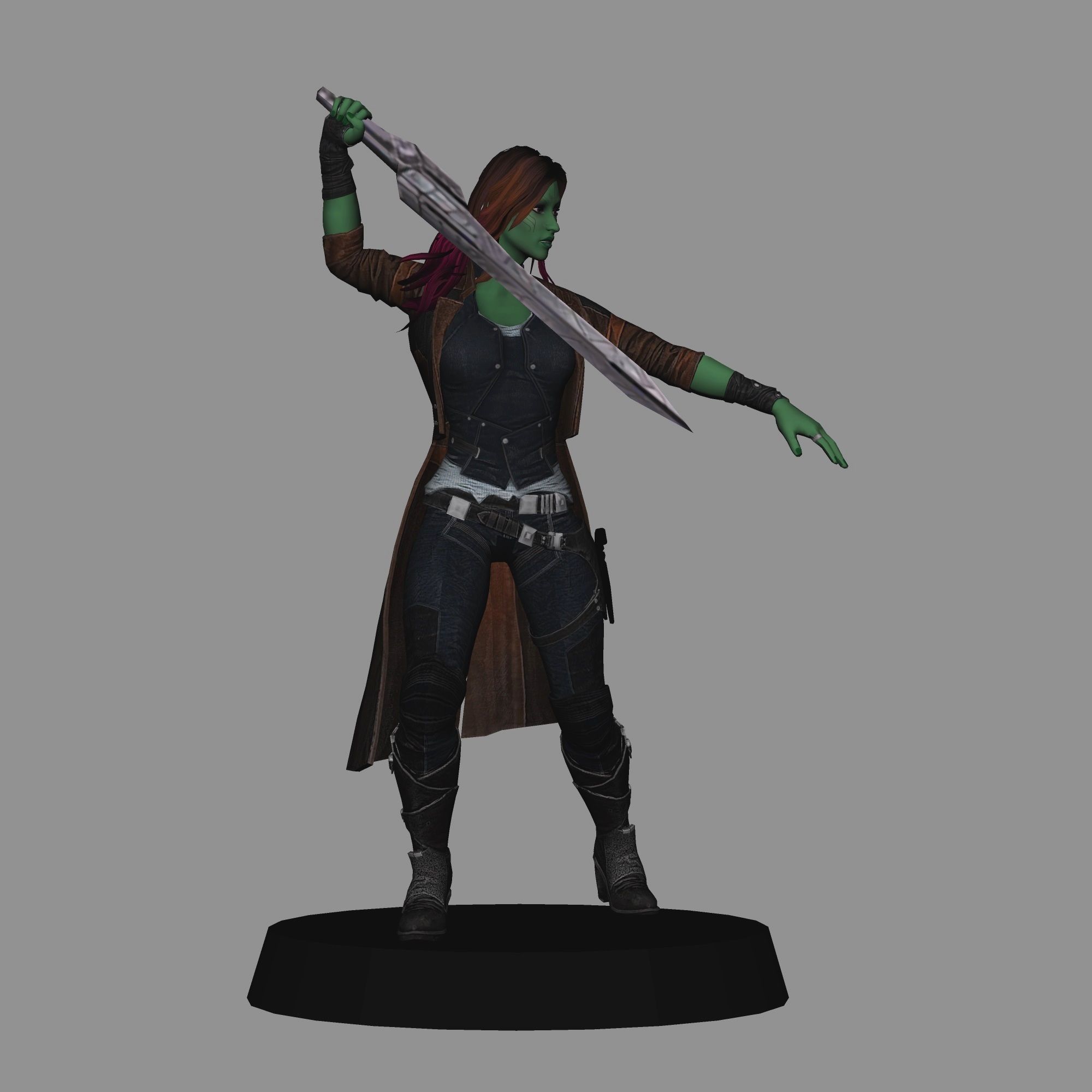 Gamora Avengers Infinity War LOW POLY  3D print model_5