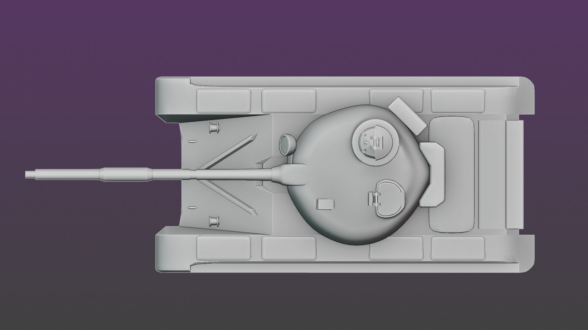 T-72 Tank  Low-poly 3D model_6